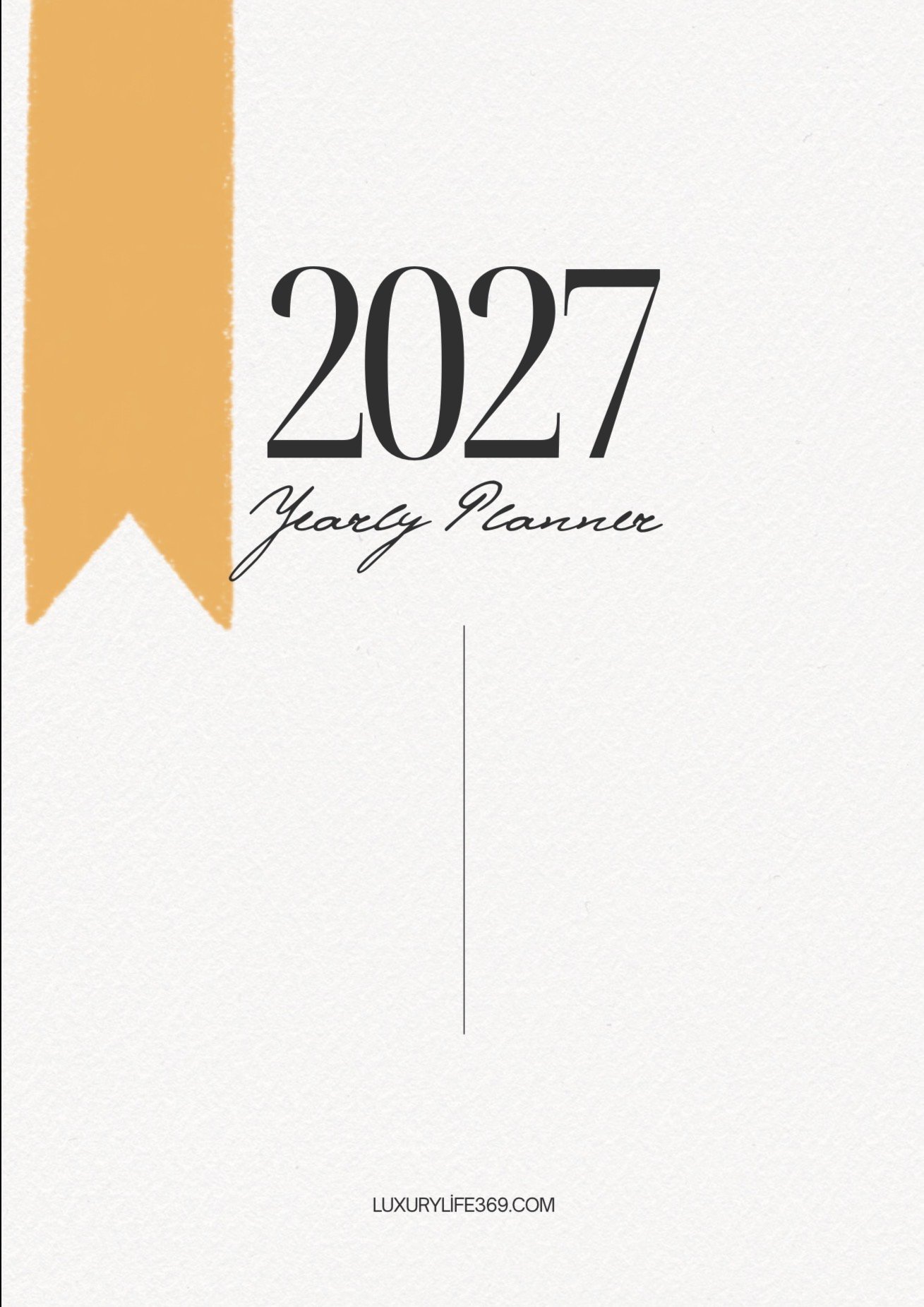 ٢.غلاف منظم سنوي لعام 2027 بتصميم بوهيمي أنيق بلون ذهبي وأبيض